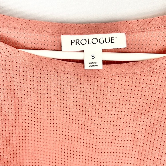 PROLOGUE |🪸👚Coral Net/Mesh Style Fabric Short-Sleeved Blouse Top - Picture 5 of 6